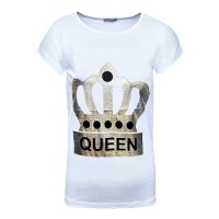Дамска тениска Queen бяла 6708